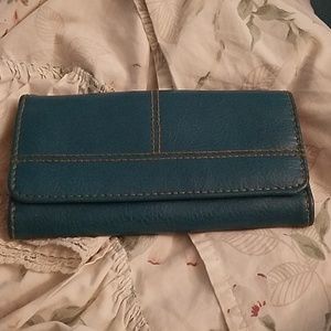 Turquoise Midsize Leather Clutch